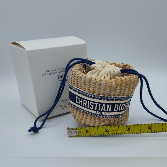 Christian Dior Paris Woven Straw Mini Trousse Pouch Boxed - Picture 6 of 6